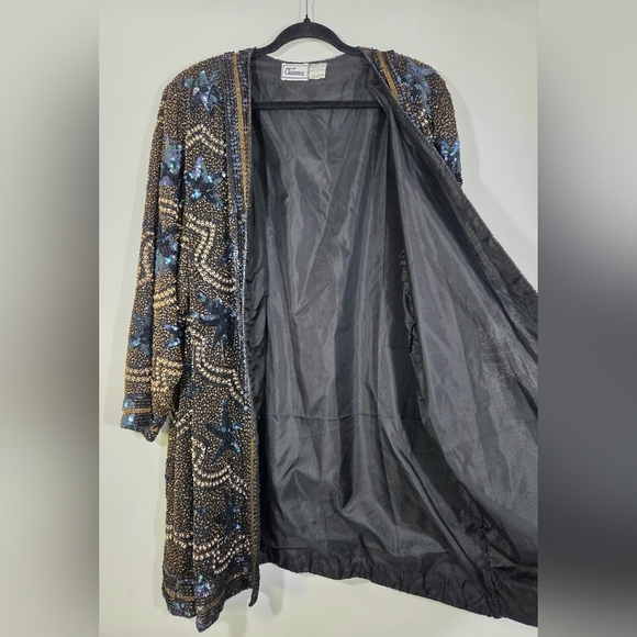 VINTAGE CHÁNNA SILK SEQUIN EMBELLISHED CARDIGAN. - Picture 5 of 9